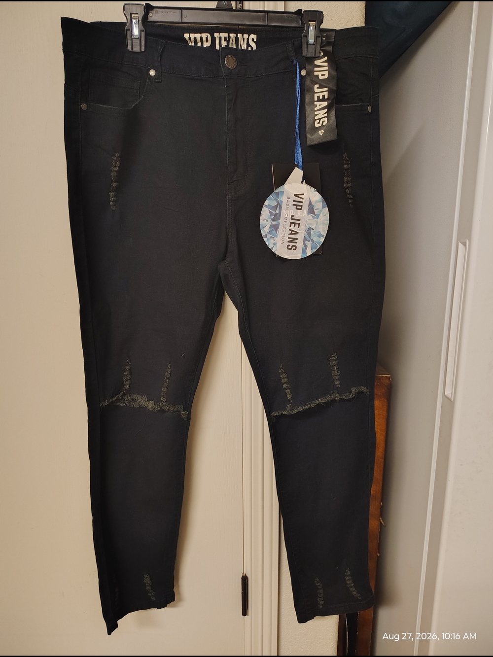 VIP Black Distressed Skinny Jeans for Women